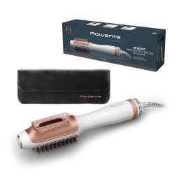 Uscator de par si perie cu aer cald Rowenta Reverso 2 in 1 CF9820F0, 1200W, 2 trepte de viteza/temperatura, husa transport inclusa, functie Care, alb & auriu