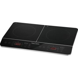 Plita cu inductie ProfiCook, PC-DKI 1067, 3500 W, sticla ceramica, 2 zone de gatit, incalzire rapida, temporizator, consum redus, oprire automata, Negru