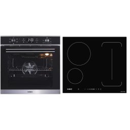 Pachet Samus ONL39 Cuptor incorporabil Samus SC625GDX5, Electric, 75 L, 5 functii (Negru/Inox) + Plita incorporabila Samus PSI-64BG9, Inductie, 7000 W, 3 Zone de gatit, Negru