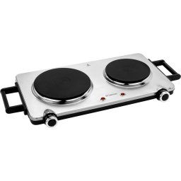Plita electrica cu manere reci la atingere, Bomann DKP 5033 E CB, 2500 W,2 arzatoare, 2 termostate cu variatie continua 2 lampi indicatoare, Inox