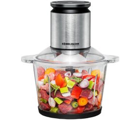 Tocator multifunctional Rommelsbacher Multi-Chopper MZ 800, 800 watts, recipient sticla 2.7L, Negru-Otel inoxidabil