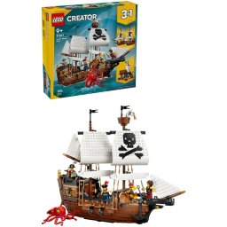 Set de constructie LEGO® Creator 3 in 1 Corabie de pirati emblematica 31387, Jucarii pentru Copii, Jucarii pentru Baieti si Fete, Idee de Cadou pentru Copii, 1074 piese