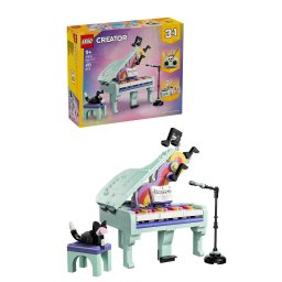 Set de constructie LEGO® Creator 3 in 1 Pian decorativ cu o pisica 31392, Jucarii pentru Copii, Jucarii pentru Fete si Baieti, Idee de Cadou pentru Copii, 485 piese