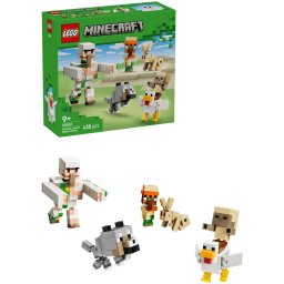 Set de constructie LEGO® Minecraft® Atac in desert cu un jocheu de gaini 21592, Jucarii pentru Copii, Jucarii pentru Baieti si Fete, Idee de Cadou pentru Copii