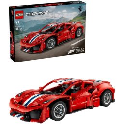 Set de constructie LEGO® Technic Masina Ferrari 488 PISTA 42235, Jucarii pentru Copii, Jucarii pentru Baieti si Fete, Masini de Jucarie, Idee de Cadou pentru Copii, 882 piese