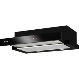 Hota telescopica incorporabila Amica OTP6641BG, 60cm, 389m3/h, iluminare LED, 2 filtre de grasime, Negru