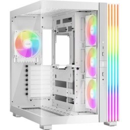 Carcasa PC Be quiet! Light Base 600 LX, MiddleTower, ARGB, Fara sursa, Sticla temperata, 10 ventilatoare compatibile, 4 incluse, Alb