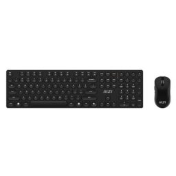 Tastatura si Mouse Wireless MSI FORGE K210, USB, 2.4G, 1600 DPI, Layout US, Negru