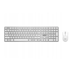 Tastatura si Mouse Wireless MSI FORGE K210, USB, 2.4G, 1600 DPI, Layout US, Alb