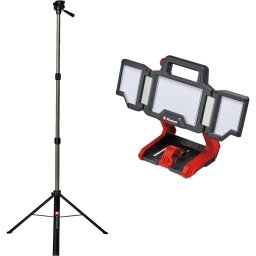 Lampa LED de lucru-proiector de constructie Einhell TP-CL 18/3000 Li – Solo, 3000 lumeni, trepied inclus, Rosu