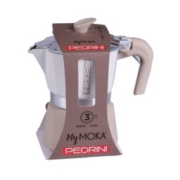 Cafetiera moka Pedrini, 3 cani, aluminiu vopsit 2025 (02CF168)