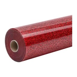 Folie de transfer termic cu sclipici , 30,5 cm x 90 cm (rosu)