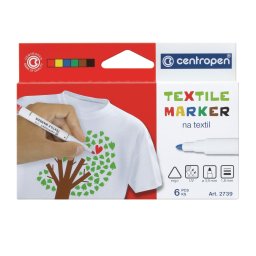 Marker textile 6 culori Centropen 2739