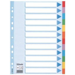 Separatoare carton 12 culori A4 Esselte Standard