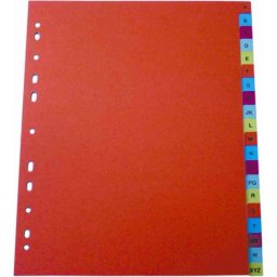 Index plastic color, alfabetic A-Z, extra wide, A4+, 120 microni, Optima