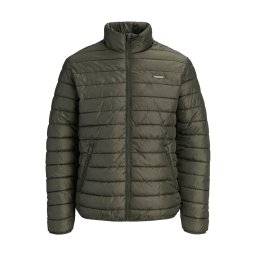 Jack & Jones Plus Jacheta matlasata barbati big sizes, fara gluga, Regular fit, JJELVIS, Verde inchis (SELECTATI MARIMEA: 6XL)