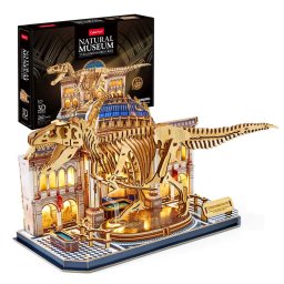 Cubic fun - puzzle 3d cu led muzeul natural t-rex 262 piese