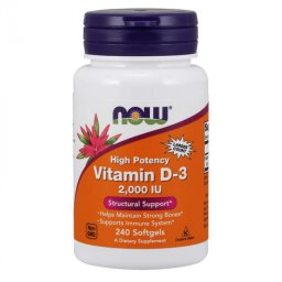 NOW Foods Vitamina D3 2000 IU 240 caps.