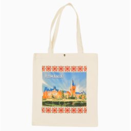 Traista din bumbac imprimata - Palatul Culturii, Iasi, 41x36 cm