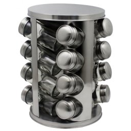 Recipiente pentru condimente Oliver Voltz OV51217A16 16 buc , Suport rotativ metalic, Inox