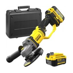 Stanley - SFMCG400M2K - Polizor unghiular cu 2 acumulatori si incarcator, Li-Ion, 18 V, 4 Ah, 125 mm, valiza plastic