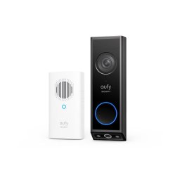 Set Sonerie video E340 cu difuzor wireless, Dual Camera, 2K HD, Negru