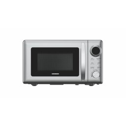 Cuptor cu microunde HMW-2060SL, 20 l, 700W, 5 trepte de putere, 8 programe de gatit automate, Control digital, Timer, Timp maxim de gatire 60 min, Functie decongelare, Semnal sonor la finalizarea programului, Blocare acces copii, Argintiu