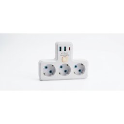 Adaptor priză triplu cu 3 porturi USB (2x USB-A + 1x USB-C) Z-TOOLS / ZTS2311