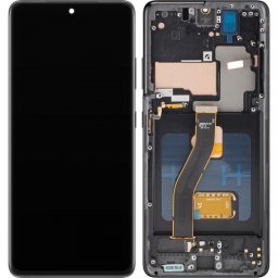 Display cu Touchscreen MP compatibil cu Samsung Galaxy S21 Ultra 5G G998, cu Rama, Versiune OLED, Negru