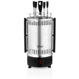 Gratar Vertical Zilan, Putere 900 W, Rotatie Automata, 5 Bete pentru Frigarui, Argintiu