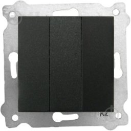 Intrerupator Triplu 10 A Exen, 250 V, Negru