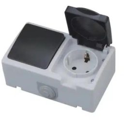 Modul Priza si Intrerupator Atom Horoz, 10 A, 250 V, IP54