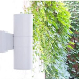 Aplica de exterior Valeria, alba, 2x GU10, metal si sticla, tip cilindru