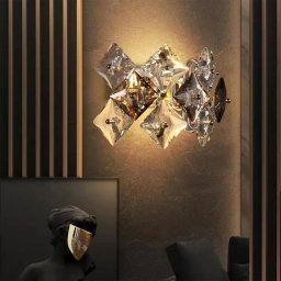Aplica de perete Yasmina argintie, metal si cristal, 2xE14 pentru interior
