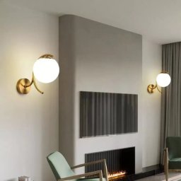 Aplica de perete Stylie, 1xE27, alb-auriu, glob din sticla, pentru interior