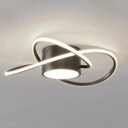 Lustra LED MIMA 30W cu 3 temperaturi de culoare, design ondulat, negru mat