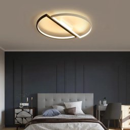 Lustra LED VECTOR ARCUS 52W cu telecomanda, 2 elemente, dimabila, alb-negru