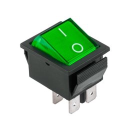Intrerupator basculant IRS-201 verde ON/OFF, 4 pini, 20A