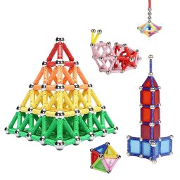 Set de constructie magnetic 3D educativ, 138 piese, pentru copii 6+ Procart