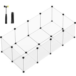 Tarc modular pentru rozatoare si iepurasi SONGMICS, plastic, alb, 143 x 73 x 46 cm