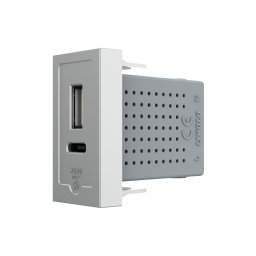 Modul priza USB-A + USB-C 20W Livolo, gri, încarcare rapida