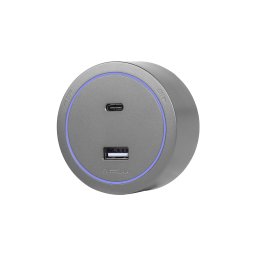 Modul priza USB A+C 20W compatibil cu sina modulara Luxion, gri