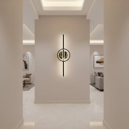 Aplica LED decorativa CERBOS 42W, 60 cm, negru, metal si acril