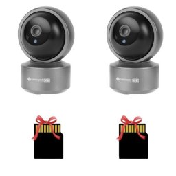 Set 2 camere IP Wi-Fi de interior Kruger&Matz 5MP 2K cu audio si carduri microSD