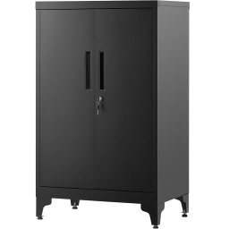 Dulap metalic de birou Songmics cu incuietoare, 2 usi, 40x60x90 cm, negru