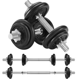 Set gantere si haltera reglabila SONGMICS 20 kg din otel