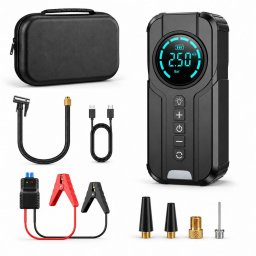 Jump Starter Auto cu Compresor și Lanternă