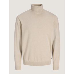 Jack & Jones Pulover barbati, simplu cu guler inalt, Bej (SELECTATI MARIMEA: S)
