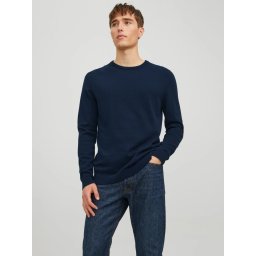 Jack & Jones Pulover barbati cu decolteu la baza gatului, Bleumarin inchis (SELECTATI MARIMEA: L)