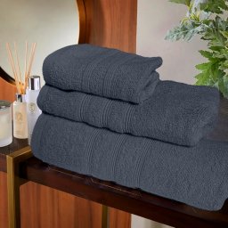 Set 3 prosoape baie Valentini Bianco TM900A/3/1117 Gri petrol
